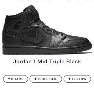 Nike Jordan 1 mid triple black.